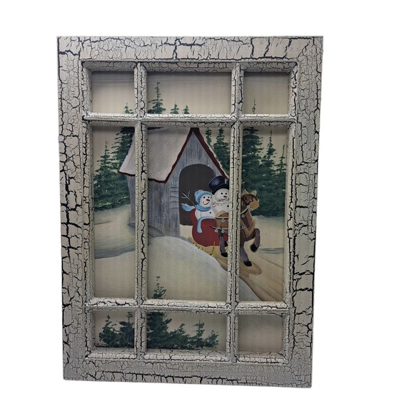 No Brand Other - Snowman Sleighride Window Box Wall Hanging